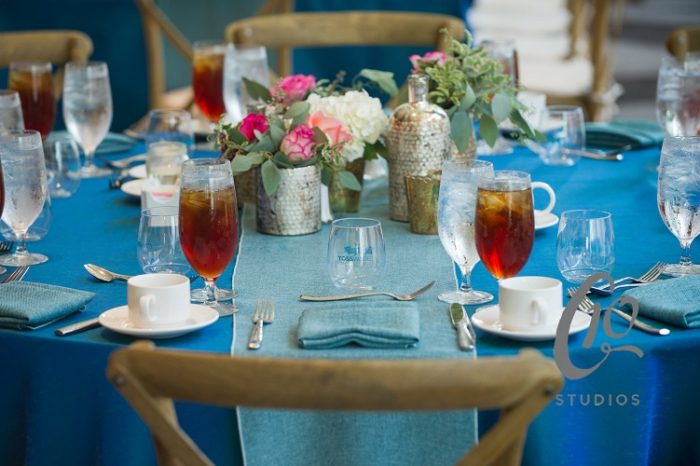 Aquamarine Dupioni Table Linen, Blue Table Cloth, Azure Vintage Linen Runner