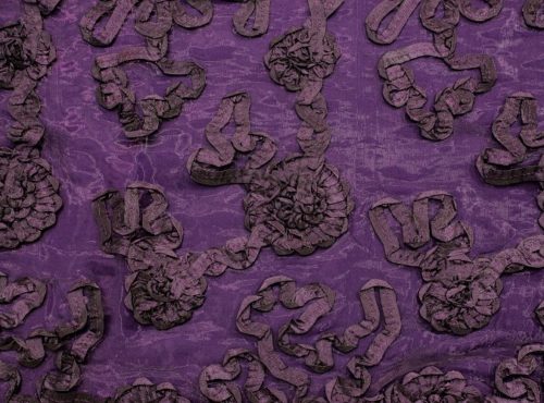 Aubergine Luxury Organza Table Linen, Purple Floral Table Cloth, Purple Sheer Linen
