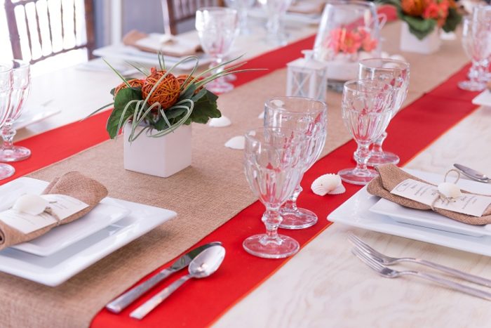 Orange Lamour Table Linen, Bright Orange Table Cloth