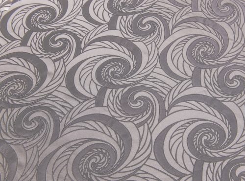 Fog Nautilus Table Linen, Grey Swirl Table Cloth