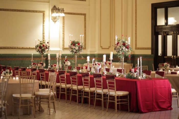 Scarlet Lamour Table Linen, Red Satin Table Cloth