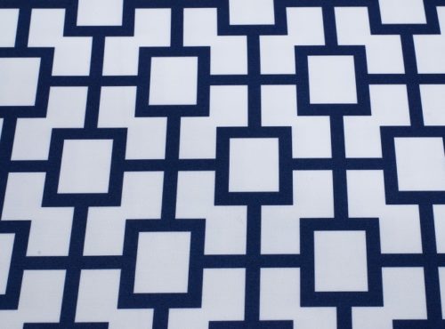 Indigo Piazza Table Linen, Blue Geometric Table Cloth