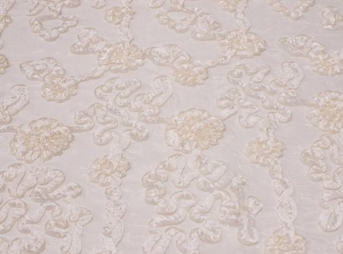 Ivory Luxury Organza Table Linen, Ivory Dimensional Table Cloth