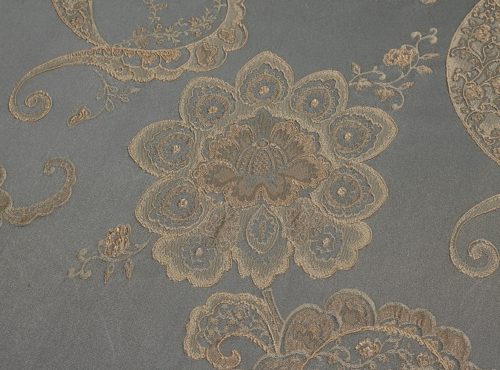 Misty Blue Palazzo Table Linen, Slate Paisley Table Cloth, Blue Paisley Table Linen