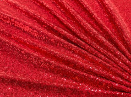 Ruby Sequin Table Linen, Red Sequin Table Cloth