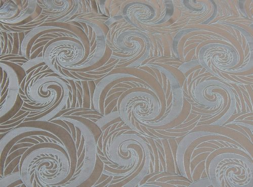 Seamist Nautilus Table Linen, Silver Swirl Table Cloth, Blue Swirl Table Cloth