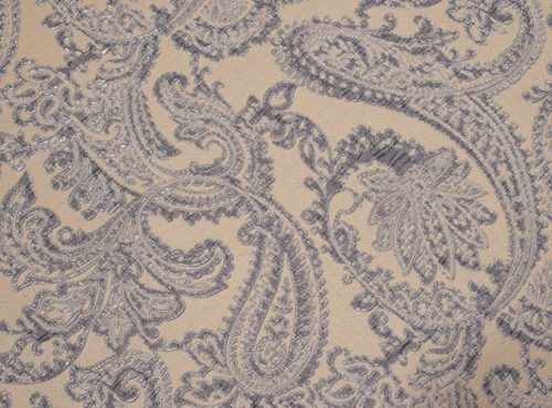 Silver Martinique Reversible Table Linen, Grey Paisley Table Cloth