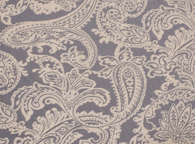 Silver Martinique Reversible Table Linen, Grey Paisley Table Cloth