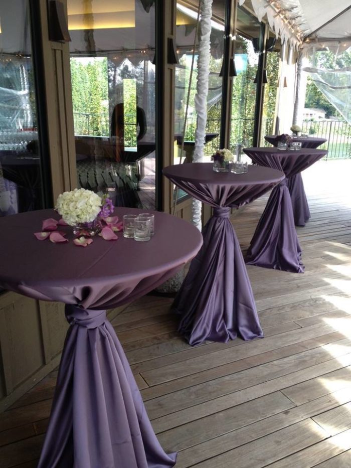 Victorian Lilac Lamour Table Linen, Purple Satin Table Cloth