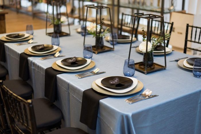 Cornflower Blue Shantung Table Linen, Light Blue Table Cloth