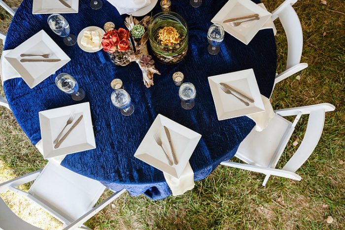 Sapphire Crush Table Linen, Dark Blue Crush Table Cloth