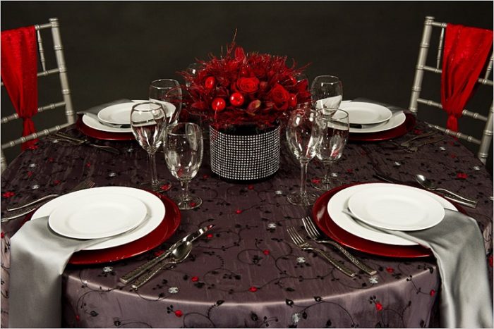 Chelsea Table Linen, Sheer Black Floral Table Cloth