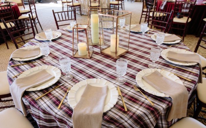 Manchester Plaid Table Linen, Red and White Plaid Table Cloth