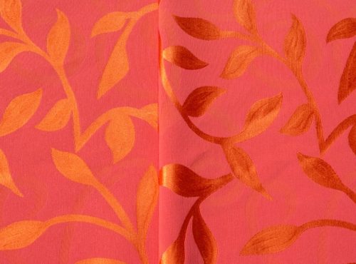 Sunset Table Linen, Pink and Orange Table Cloth, Pink Leaf Table Cloth