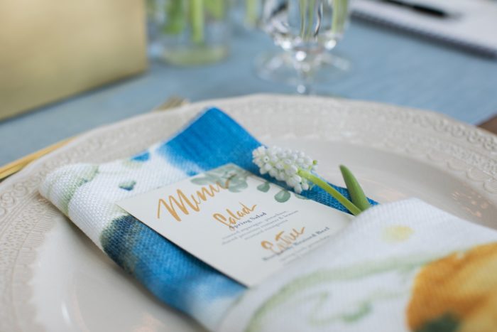 Van Gogh Table Linen, Blue Floral Table Cloth