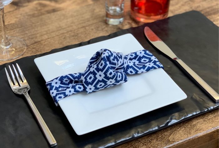 Indigo Santa Fe Napkin, Dark Blue Patterned Napkin, #theNAPKINmovement