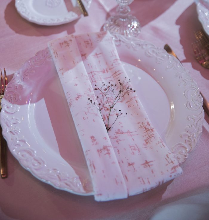 White Etched Velvet Napkin, White and Pink Velvet Napkin, #theNAPKINmovement